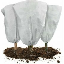 Lot de 3 Housse Hivernage Plante avec Cordon de Serrage Voile d'Hivernage Housse de Protection pour Plantes Réutilisable Résistant 80x100cm Dolaso