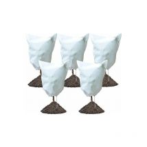 Lot de 5 housses de protection contre le gel pour plantes avec cordon de serrage, couverture chaude réutilisable pour arbustes, pour la prévention