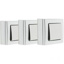 Bel'vue - Lot de 3 interrupteurs en saillie Bel Vue - argent - Zenitech