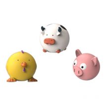 Ensoleille - Lot de 3 jouets à mâcher pour chien en latex couineur jouets interactifs pour chien jouets pour animaux de compagnie cochon jouets