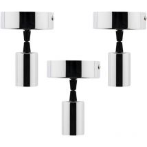 Elexity - Lot de 3 kits de suspension luminaire métal avec cordons textiles Chrome