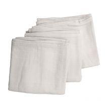Lot de 3 langes bébé en Coton Bio - 70x70 cm - Blanc