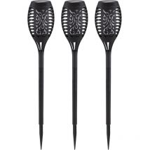 Lampes solaires pour décoration de jardin extérieur, torches de jardin, effet feu led, piquet de terre IP44, led blanc chaud, hauteur 59,5 cm, lot de