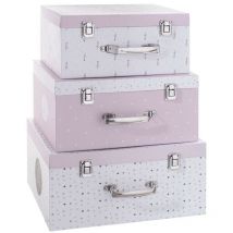 Lot de 3 malles de rangement My little box rose