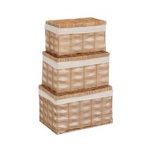 Atmosphera Créateur D'intérieur - Lot de 3 Malles en Rotin 'Rosy' 59cm Naturel
