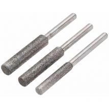 Lot de 3 Meules d'Affutage et AiguisageChaine Tronçonneuse Diamant Tronçonneuse Aiguiseur Burr Pierre Outil D'affûtage-Meules d'Affutage et