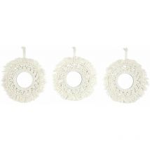 Lot de 3 miroirs ronds bohème