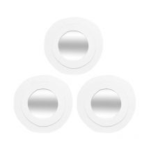 Lot de 3 Miroirs Ronds 'Emily' 25cm Blanc