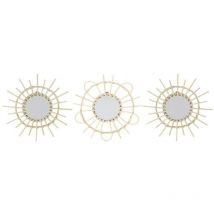 Lot de 3 miroirs rotin D28