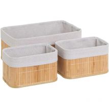 Lot de 3 panières de rangement en bambou