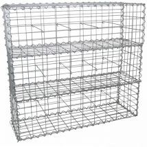Lot de 3 Paniers de Gabions Argentés en Acier Galvanisé pour Projets d'Aménagement Extérieur, Murs de Soutènement, Clôture de Jardin. 100 x 30 x 30cm