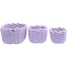 Lot de 3 Paniers de rangement tressés grosses mailles tom tailor x Wenko Panier de rangement pour salle de bain, cuisine, chambre enfants, Rangement