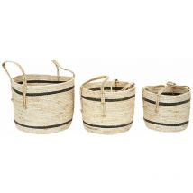 Lot de 3 Paniers en fibre de maïs