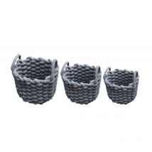 Lot de 3 paniers rond en corde tressée - LIV
