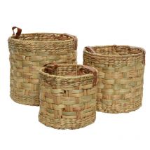 Lot De 3 Paniers Tressés En Jacinthe D'eau - Nos Envies Déco