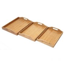 Décoshop26 - Lot de 3 plateaux de service petit déjeuner décoratif en bambou 040007502