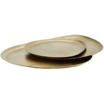 Madam Stoltz - Lot de 3 plateaux en métal doré forme organique - Mme Stoltz