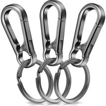 Lot de 3 porte-clés mousquetons, mousqueton, petit mousqueton en métal, porte-clés avec mousqueton pour accrocher dans un sac à dos, clé de voiture