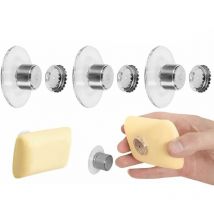 Shmshng - Lot De 3 Porte Savon Aimanté Ventouse, Porte Savon Muraldouche sans Perçage, Aimant Savon Solide, Porte-Savon Douche Aimanté Magique sans