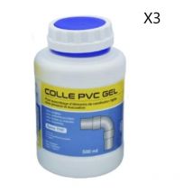 Mb Expert - Lot de 3 Pots de Colle pvc Gel 500ml Multi-Usage Eau Avec Pinceau Intégré - COL00020