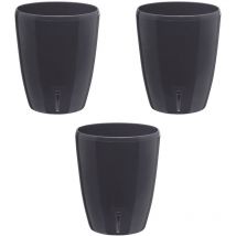 Lot de 3 pots pour orchidées avec réserve d'eau - Orchidea anthracite 2 litres