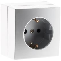 Prise Schuko saillie 16A Bel'vue Argent - Zenitech