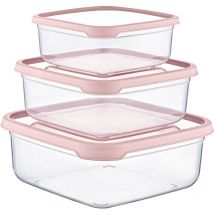 Lot de 3 récipients hermétiques pour la conservation des aliments, de forme carrée 7house