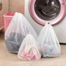 Lot de 3 sacs à linge à mailles fines Blanc