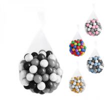 Monsieur Bébé - Lot de 3 sacs de 100 balles de jeu ou de piscine 5,5 cm - Noir, Gris, Blanc