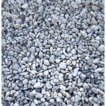 King Matériaux - Lot de 3 sacs de +/- 20 kg - Galet de plage blanc et bleu 8/16