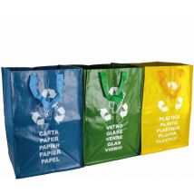 Lot de 3 sacs de tri réutilisables pour recyclage des déchets - 130 l Linxor
