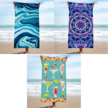 Csparkv - Paquet de 3 serviettes de plage, grandes serviettes 70x150 cm, serviette de piscine légère, compacte et absorbante à séchage rapide