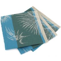 Lot de 3 serviettes table Jacquard coton PALMIER