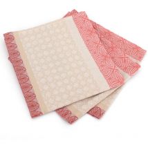 Lot de 3 serviettes table Jacquard charleston
