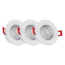 Xanlite - Lot de 3 Spots Encastrable led Intégrés - Dimmable et Orientable - cons. 5W (eq. 50W) - 345 lumens - Blanc neutre - PACK3SEL345CWD