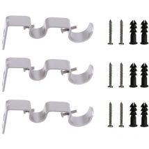 Lot de 3 supports de tringle à rideau, accessoire de rideau, cadre de support à double tige, décoration d'intérieur