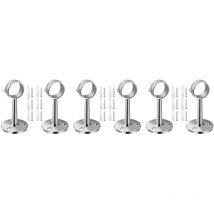 Lot de 3 supports de tringle à vêtements en acier inoxydable pour tringle à rideaux