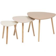 3 tables gigognes Mileo beige 60x60x45cm Atmosphera Créateur D'intérieur