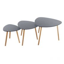 Lot de 3 tables café gris miléo atmosphera