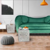 Cotecosy - Lot de 3 tables gigognes Agra Blanc