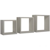 Tagères cubiques murales lot de 3 cubes modulaires mod. incubo marron taupe