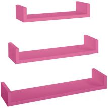 Étagères à mur modernes lot de 3 pc mod. calamita fuchsia