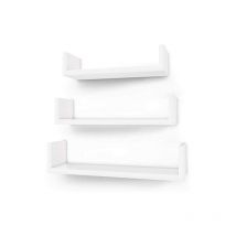Lot De 3 étagères Murales étagères Suspendues, Longueur 30,35,40 Cm, Finition Brillante