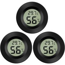 Lot de 3 thermomètres hygromètres avec affichage