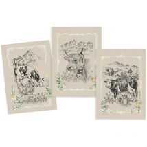 Lot de 3 Torchons en Coton Sergé - Montbéliardes