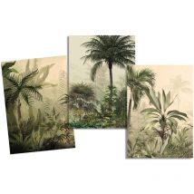 Lot de 3 Torchons en Coton Sergé - tropical