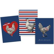 Lot de 3 torchons maison française en coton sergé