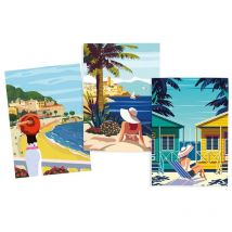 Lot de 3 Torchons Vacances