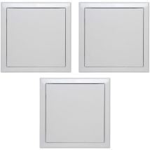 Lot de 3 trappes de visite métallique laquée blanche Semin - 300 mm x 300 mm - ouverture poussez/lâchez - accès aux gaines techniques et conduites