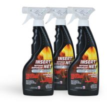 Lot de 3 x 500 ml - Nettoyant surpuissant INSERT'NET cheminée, barbecue et surface difficile - Nettoie, dégraisse, ne coule pas